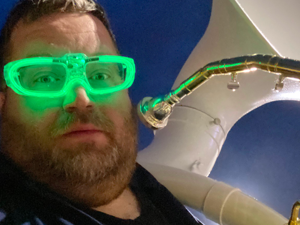 Sousaphone at Blue Dot Festival with Global Grooves.